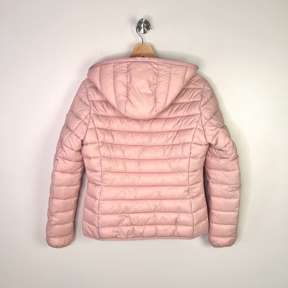 Save the Duck WOMAN'S HOODED PUFFER JACKET DAISY IN BLUSH PINK - Picture 9 of 12